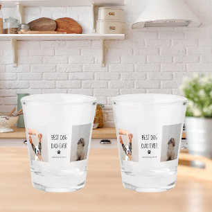 Modern Collage Photo Best Dad Dog Ever Shot Glass