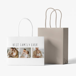 Modern Collage Photo & Best Family Ever Best Gift Large Gift Bag