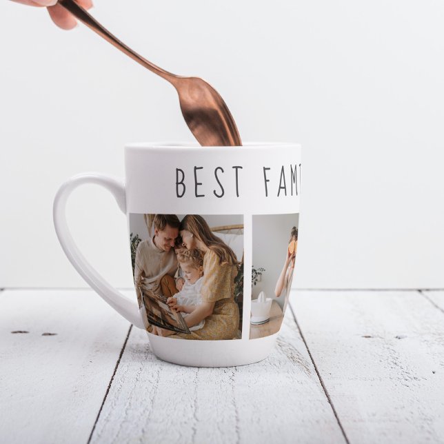 Modern Collage Photo & Best Family Ever Best Gift Latte Mug (Creator Uploaded)