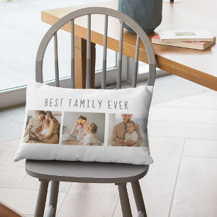 Modern Collage Photo & Best Family Ever Best Gift Lumbar Cushion