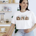 Modern Collage Photo & Best Family Ever Best Gift T-Shirt<br><div class="desc">Introducing the Modern Collage Photo & Best Family Ever Text Gift, a unique and personalised way to celebrate the love and joy of your family. This special gift combines the beauty of a custom photo collage with a heartfelt message to create a memorable keepsake that will be treasured for years...</div>