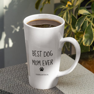 Modern Collage Photo Best Mum Dog Ever Latte Mug