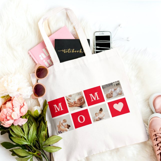 Modern Collage Photo &  Best Mum Ever Gift Tote Bag (Creator Uploaded)