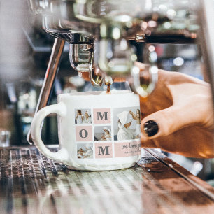 Modern Collage Photo Best Mum Ever Pink Gift Espresso Cup