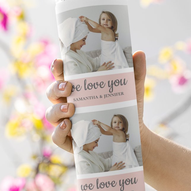 Modern Collage Photo Best Mum Ever Pink Gift Thermal Tumbler (Creator Uploaded)