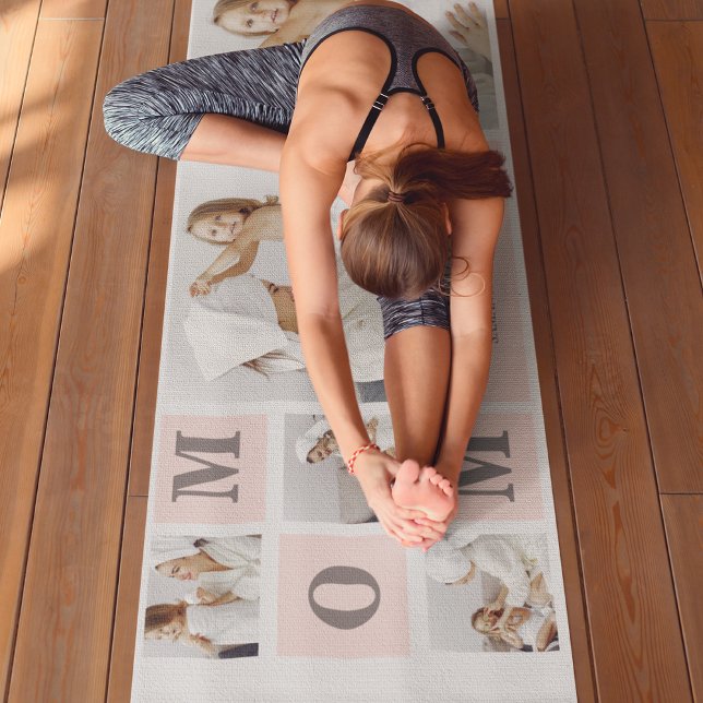 Modern Collage Photo Best Mum Ever Pink Gift Yoga Mat (Creator Uploaded)