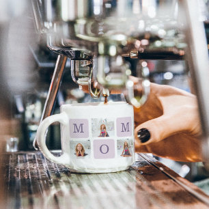 Modern Collage Photo Best Mum Ever Purple Gift Espresso Cup