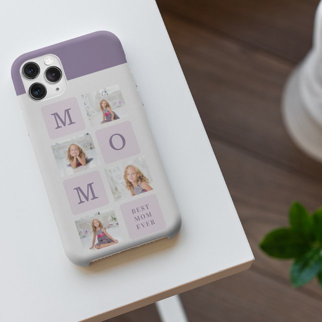 Modern Collage Photo Best Mum Ever Purple Gift iPhone Case (Creator Uploaded)