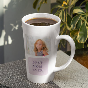 Modern Collage Photo Best Mum Ever Purple Gift Latte Mug