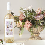 Modern Collage Photo Best Mum Ever Purple Gift Wine Label<br><div class="desc">Modern Collage Photo Best Mum Ever Purple Gift.  Best Personalised Gift For Mothers day,  Woman's day or Mum Birthday.  Surprise Mum With a Gift That’s As Amazing As She Is.</div>