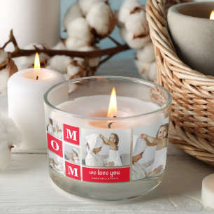 Modern Collage Photo Best Mum Ever Red Gifts Rectangular Sticker