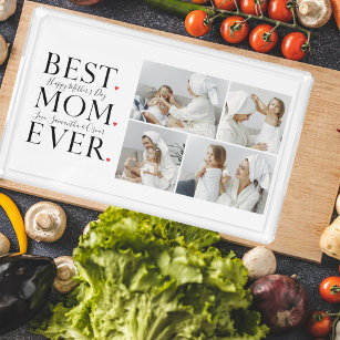 Modern Collage Photo Best Mum Happy Mothers Day Acrylic Tray