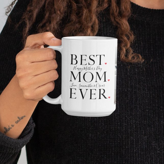 Modern Collage Photo Best Mum Happy Mothers Day Coffee Mug (Creator Uploaded)