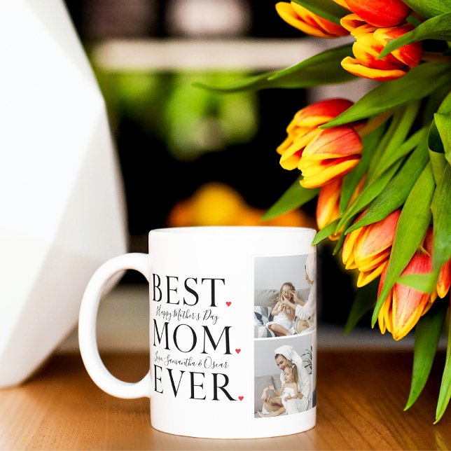 Modern Collage Photo Best Mum Happy Mothers Day Mug (Creator Uploaded)