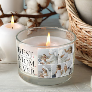 Modern Collage Photo Best Mum Happy Mothers Day Rectangular Sticker