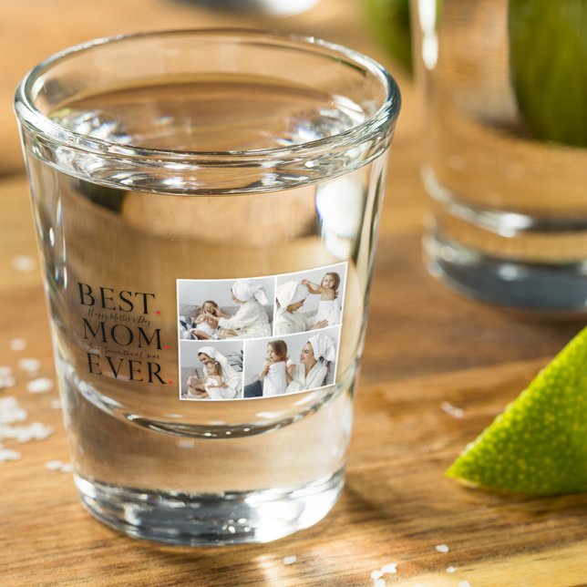 Modern Collage Photo Best Mum Happy Mothers Day Shot Glass (Creator Uploaded)