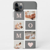 Modern Collage Photo Best Mum  Pink & Grey Gift iPhone Case (Back)