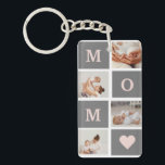 Modern Collage Photo Best Mum  Pink & Grey Gift Key Ring<br><div class="desc">This modern collage photo frame makes for the perfect gift for a special mum in your life. The frame is designed with a pink and grey colour scheme, giving it a stylish and contemporary look that is sure to complement any home decor. The collage frame features multiple photo slots, allowing...</div>