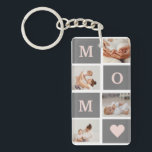 Modern Collage Photo Best Mum  Pink & Grey Gift Key Ring<br><div class="desc">This modern collage photo frame makes for the perfect gift for a special mum in your life. The frame is designed with a pink and grey colour scheme, giving it a stylish and contemporary look that is sure to complement any home decor. The collage frame features multiple photo slots, allowing...</div>