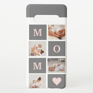 Modern Collage Photo Best Mum  Pink & Grey Gift Samsung Galaxy Case