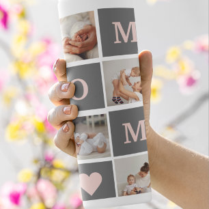 Modern Collage Photo Best Mum  Pink & Grey Gift Thermal Tumbler
