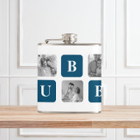 Modern Collage Photo Blue Best Hubby Ever Gift