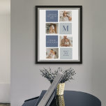 Modern Collage Photo & Blue Happy Fathers Day Gift Poster<br><div class="desc">Modern Collage Photo & Blue Happy Fathers Day Gift is a personalised and thoughtful present to celebrate the special man in your life on Father's Day. The gift includes a beautifully designed collage photo frame with space for multiple pictures, allowing you to capture and display your favourite memories with your...</div>