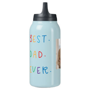 Modern Collage Photo Colourful Best Dad Ever Gift Insulated Water Bottle