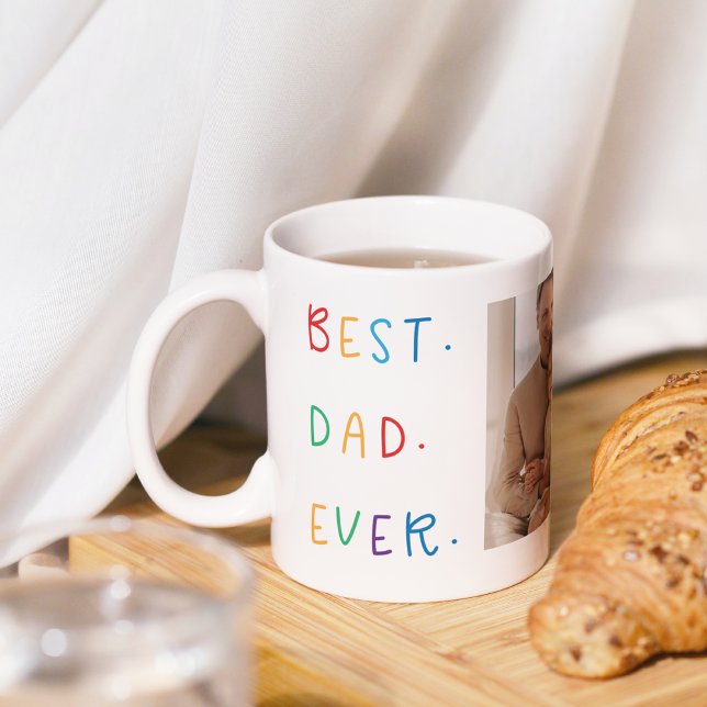 Modern Collage Photo Colourful Best Dad Ever Gift Mug (Creator Uploaded)