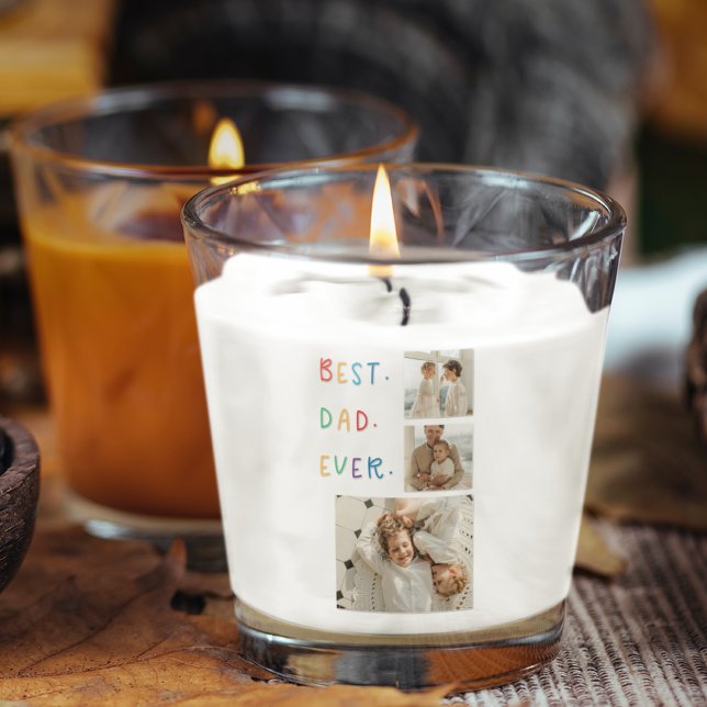 Modern Collage Photo Colourful Best Dad Ever Gift Square Sticker (Creator Uploaded)