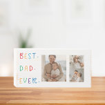 Modern Collage Photo Colourful Best Dad Ever Gift Wooden Box Sign<br><div class="desc">The "Modern Collage Photo Colourful Best Dad Ever Gift" is a personalised and unique present for any dad who deserves to be celebrated. The gift is a collage photo made up of several individual images that have been carefully arranged to create a stunning and eye-catching design. The gift is a...</div>