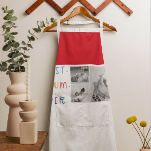 Modern Collage Photo & Colourful Best Mum Ever Gif Apron