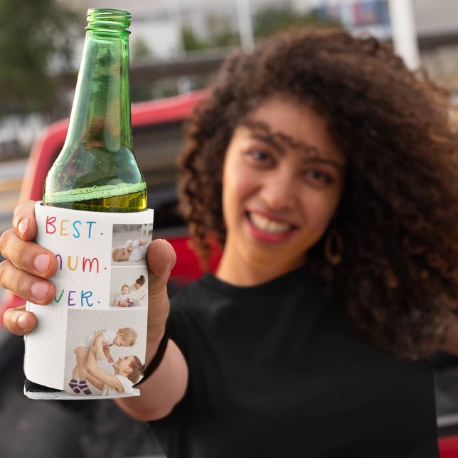 Modern Collage Photo & Colourful Best Mum Ever Gif Can Cooler (Creator Uploaded)