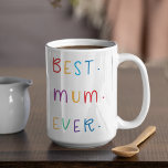 Modern Collage Photo & Colourful Best Mum Ever Gif Coffee Mug<br><div class="desc">A modern collage photo and colourful "Best Mum Ever" gift is a thoughtful and personalised present for any mother. The collage photo is a collection of various pictures that have been artfully arranged to form a cohesive and visually appealing composition. These photos may feature cherished memories, family members, and special...</div>