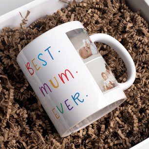 Modern Collage Photo & Colourful Best Mum Ever Gif Coffee Mug