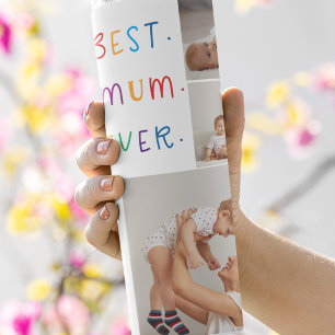 Modern Collage Photo & Colourful Best Mum Ever Gif Thermal Tumbler