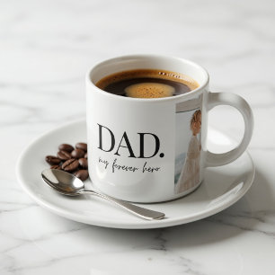 Modern Collage Photo Dad Forever Hero Personalised Espresso Cup