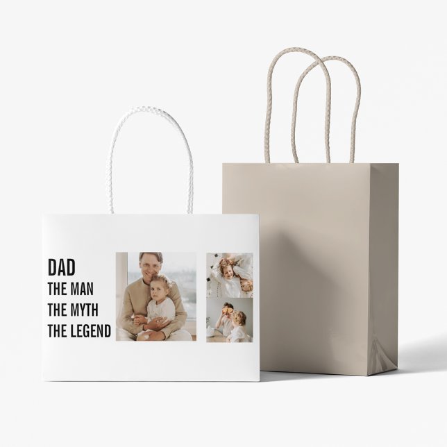 Modern Collage Photo | Dad Gift Large Gift Bag (Creator Uploaded)
