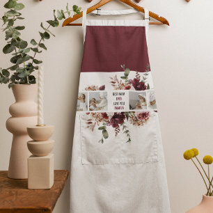 Modern Collage Photo Flowers Frame Best Mum Gift Apron