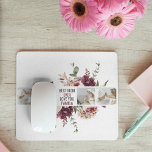 Modern Collage Photo Flowers Frame Best Mum Gift Mouse Pad<br><div class="desc">This modern collage photo features beautiful flowers arranged in a burgundy frame, making it the perfect gift for a special mum in your life. The unique and personalised touch of a collage photo captures memories and moments shared together, making it a thoughtful and heartfelt way to show appreciation and love....</div>