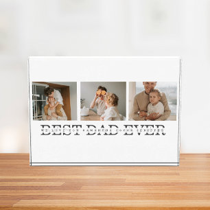Modern Collage Photo & Grey Best Dad Ever Gift