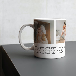 Modern Collage Photo & Grey Best Dad Ever Gift Mug