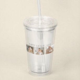 Modern Collage Photo & Happy Fathers Day Best Gift Acrylic Tumbler