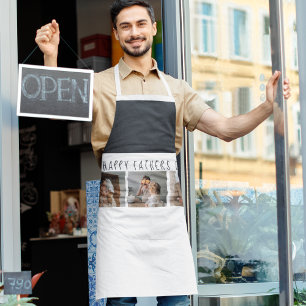 Modern Collage Photo & Happy Fathers Day Best Gift Apron