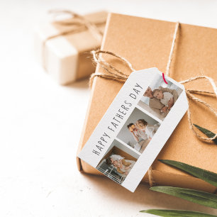 Modern Collage Photo & Happy Fathers Day Best Gift Gift Tags