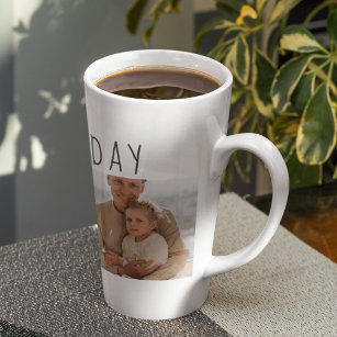 Modern Collage Photo & Happy Fathers Day Best Gift Latte Mug
