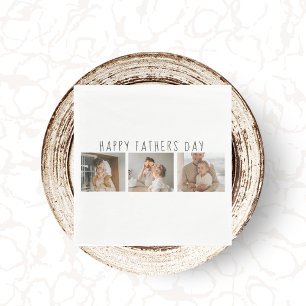 Modern Collage Photo & Happy Fathers Day Best Gift Napkin