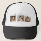 Modern Collage Photo & Happy Fathers Day Best Gift Trucker Hat (Front)