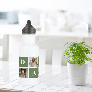 Modern Collage Photo & Happy Fathers Day Gift 532 Ml Water Bottle