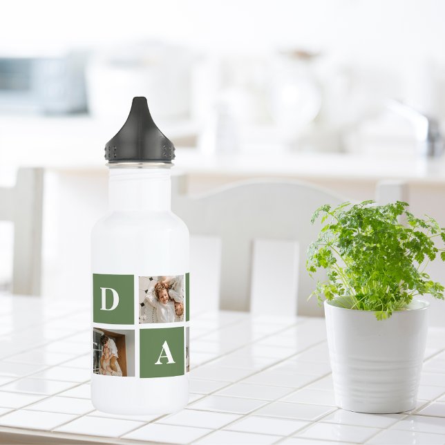 Modern Collage Photo & Happy Fathers Day Gift 532 Ml Water Bottle (Creator Uploaded)